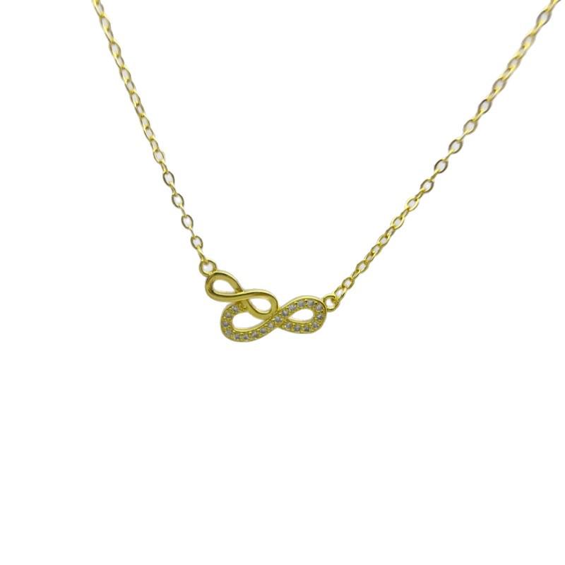 Xiaohongshu Lucky 8 Heart Necklace - Elegant Women's Pendant Clavicle Chain