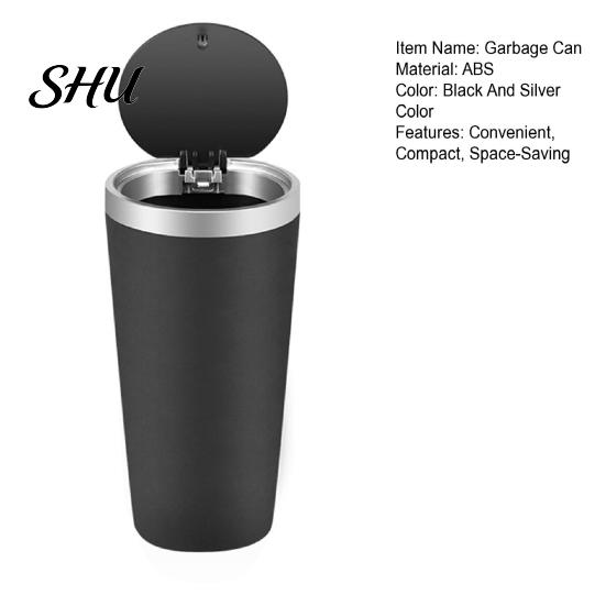 Durable And Waterproof Trash Can One-Handed Car Bin Convenient Compact Space-Saving Garbage One-handed Closing for Vehicle Interior Ideal Cup Holders
