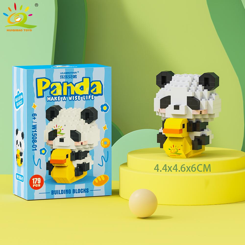 Mini Niedlicher Panda Mikrobausteine 3D Diamantmodell Tiersteine DIY Stadtbausteine für Kinder Kindergeschenk