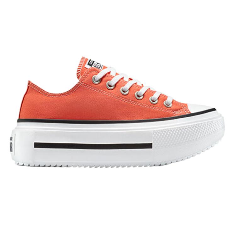 Converse Chuck Taylor All Star Lift Double Stack Low Vermillion Red Unisex Sneakers White Black A16284C