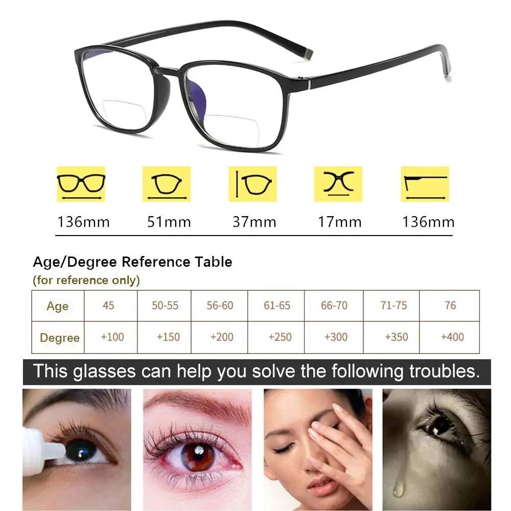 +1.0~+4.0 Presbyopia Eyeglasses Reading Glasses Resin Lens Ultralight PC Frame Flat Mirror Eyewear Spectacle Frames
