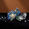 Women Brooch Sparkling Rhinestones Imitation Pearl Flower Shape Lapel Pin Suits Coats Bags Scarves Badge Versatile Accessory