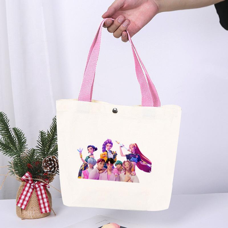 K-Pop Anime Cartoon Printed Student Fashion Casual Canvas Bag Going Out High Value Portable Shoulder Bag