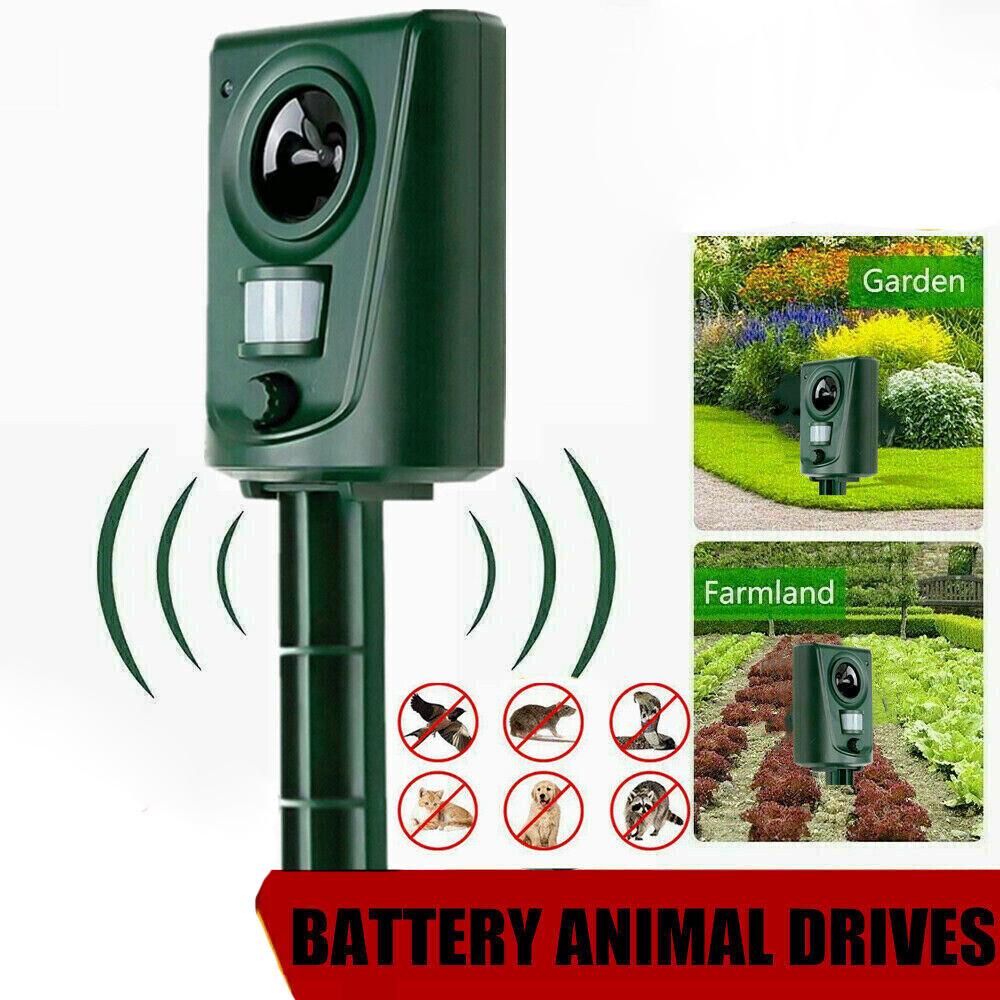 Ultrasonic Cat Battery Dog Repellent Fox Pest Scarer Deterrent Supplies Garden
