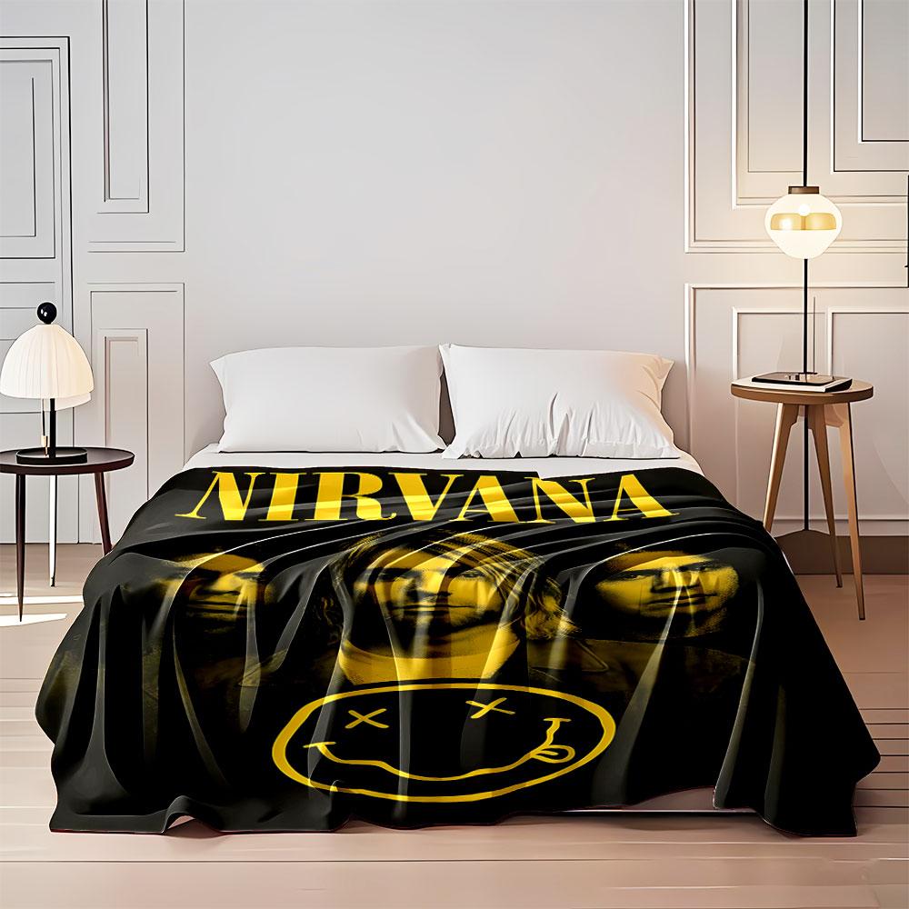 Nirvana Band Graphic Blanket print blanket soft and cozy perfect for the living room bed sofa or a nap,gift