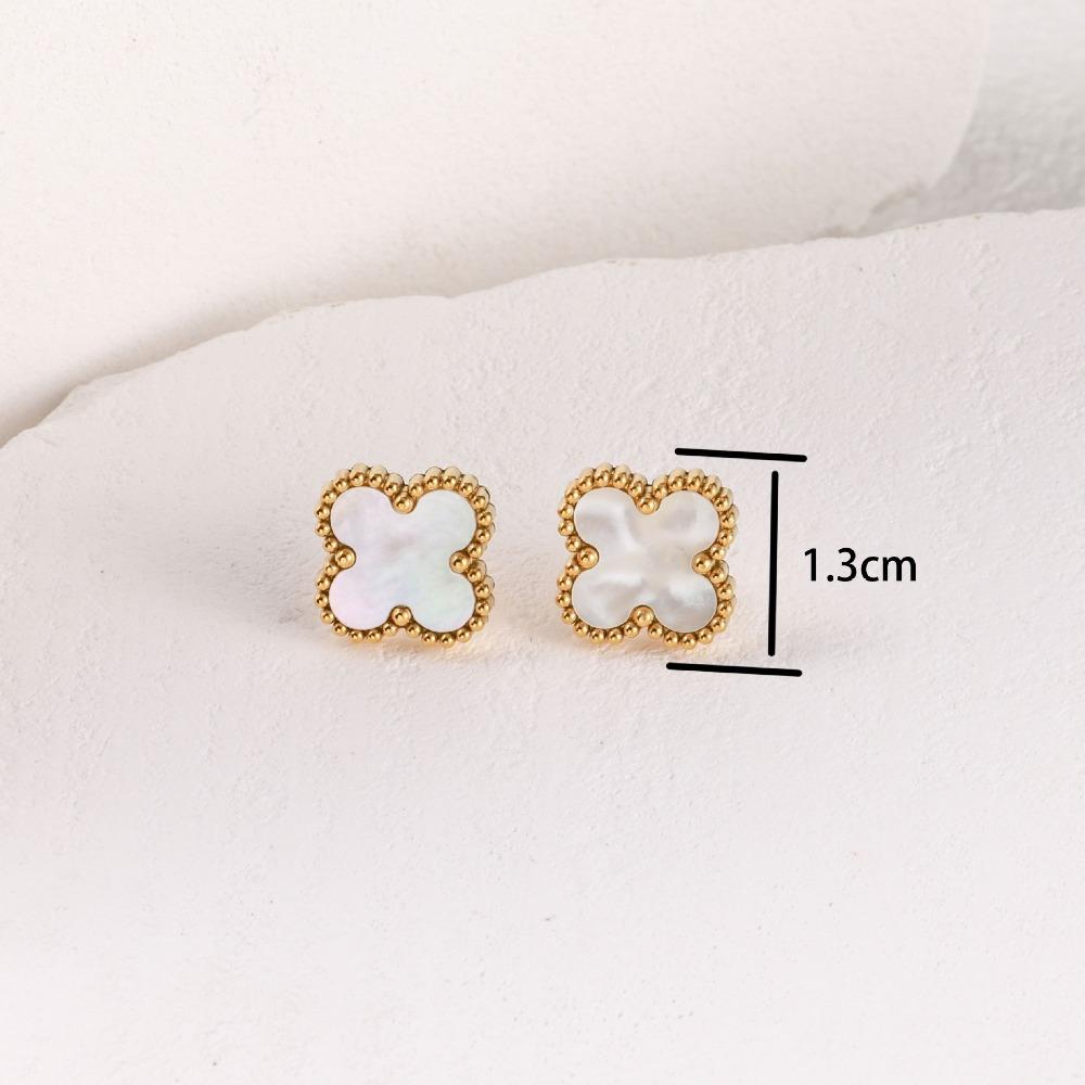 New Four-leaf Clover Titanium Steel Stud Earrings for Women High-end and Versatile Earrings