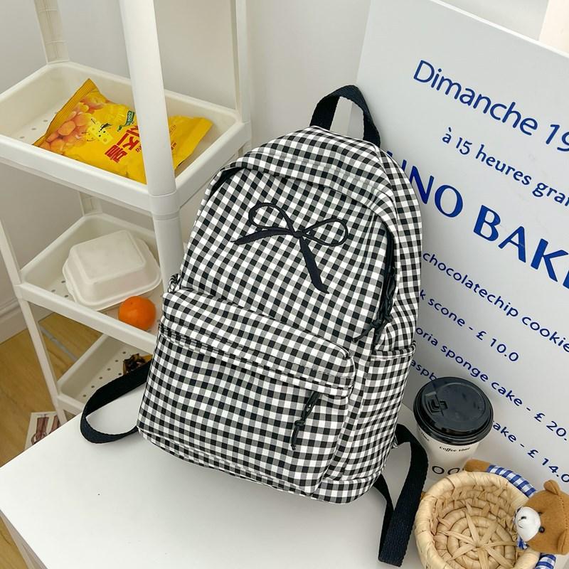 School bag women's summer small fresh ins style bow fashionable and simple junior high school students class travel backpack