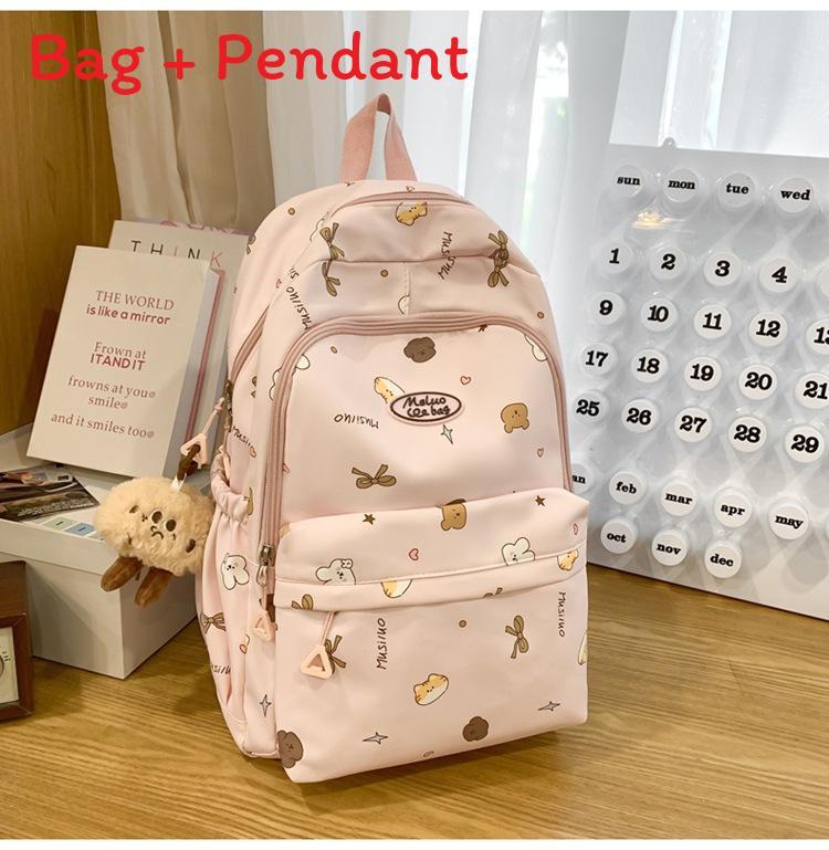 Girl School Backpack With Nylon Material And Laptop Compartment For Education Use