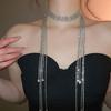 Elegant European Crystal Tassel Necklace: Vintage-Style Sweater Chain for Women
