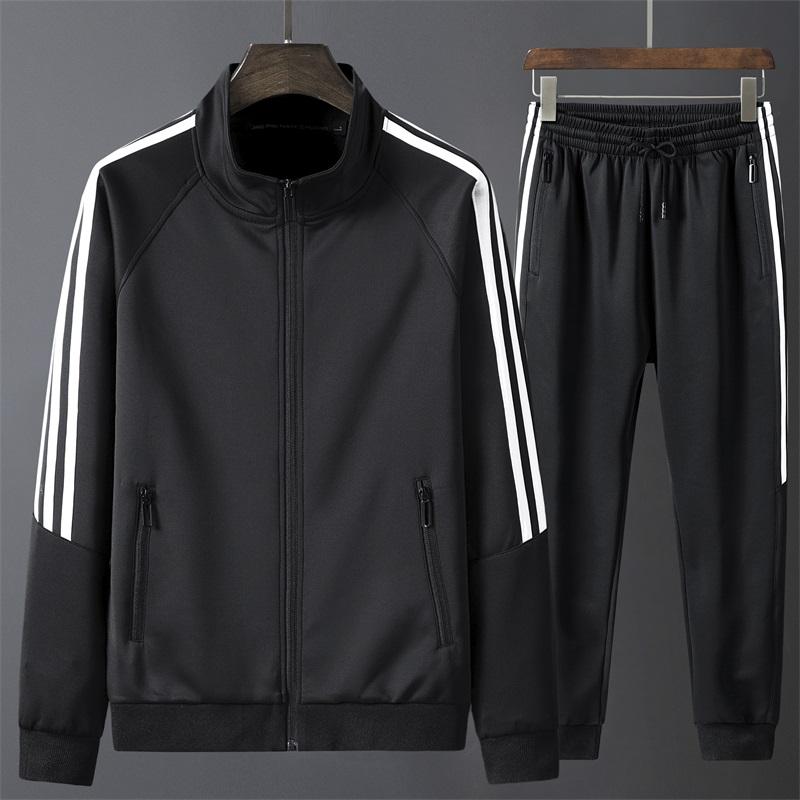 

Минималистичный комплект мужской бейсбольной джерси с воротником-стойкой, кардиган, комплект для активного отдыха и досуга, мужской и женский комплект из двух предметов XL чёрный