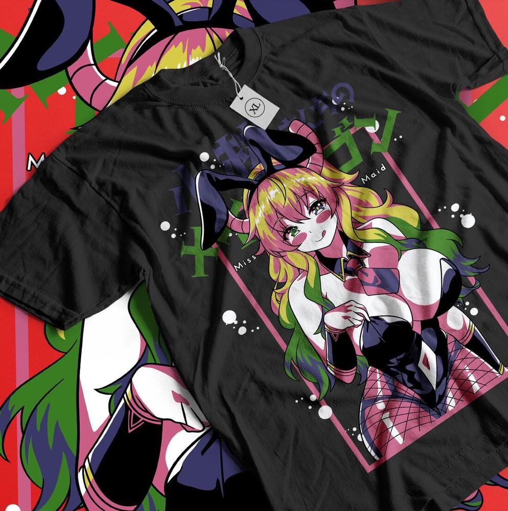 Футболка Тору Мисс Кобаяши из аниме Дракон-горничная Девушка вайфу Футболка Все размеры Унисекс Футболка XXXL