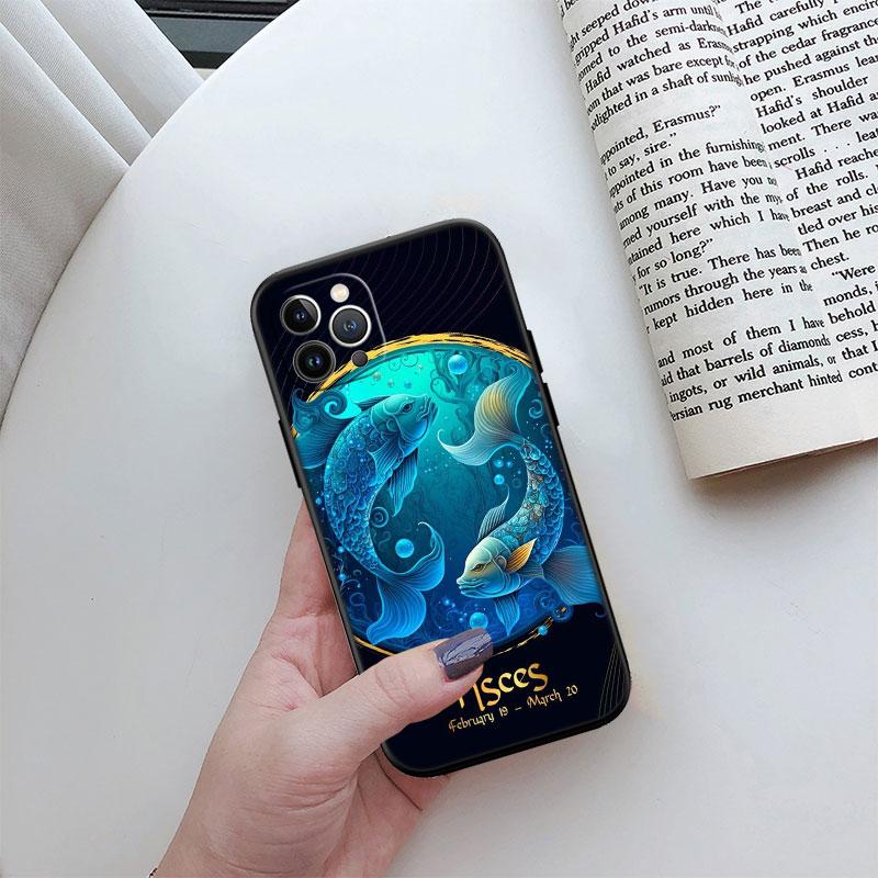 12 Constellation Card Phone Case for Samsung Galaxy Note 10 20 S23 S22 Ultra FE Plus M06 M15 M16 M35 M55