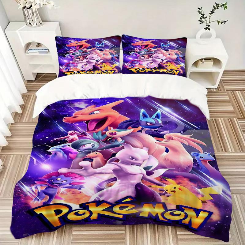 3pcs Pokémon, Charizard Duvet Cover Set - Machine Washable, Includes 1 Duvet Cover and 2 Pillowcases, No Core Included Yy251022149