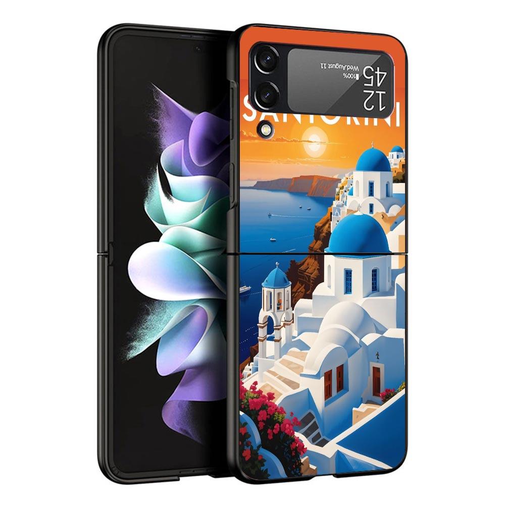 

Greece In Summer Santorini Case For Samsung Galaxy Z Flip 7 6 5 4 3 z Flip7 Flip6 Flip5 Flip4 5G Phone Cover Flip3 Folding Coque Samsung Z Flip 4