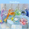 Ocean Family Fish Tank Keychain With Seals Turtles Seahorses Design For Marine Enthusiasts