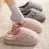2025 Thick Sole Fluffy Slippers Women Comfy Warm Soft Sole Indoor Cotton Slippers Woman Winter Anti Slip Platform Slides Woman