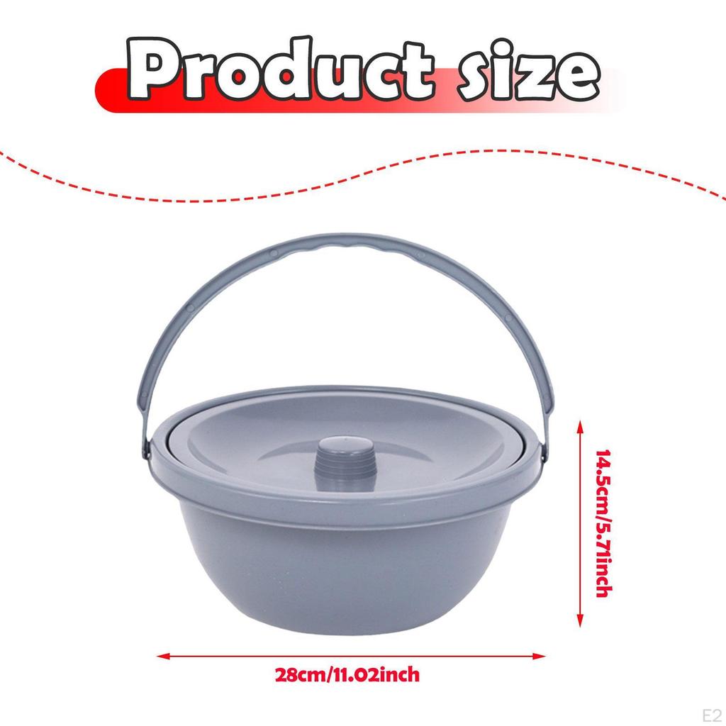 Chamber Pot Commode Potty with Handle Lightweight Container Pee Bucket for Male Female Elderly