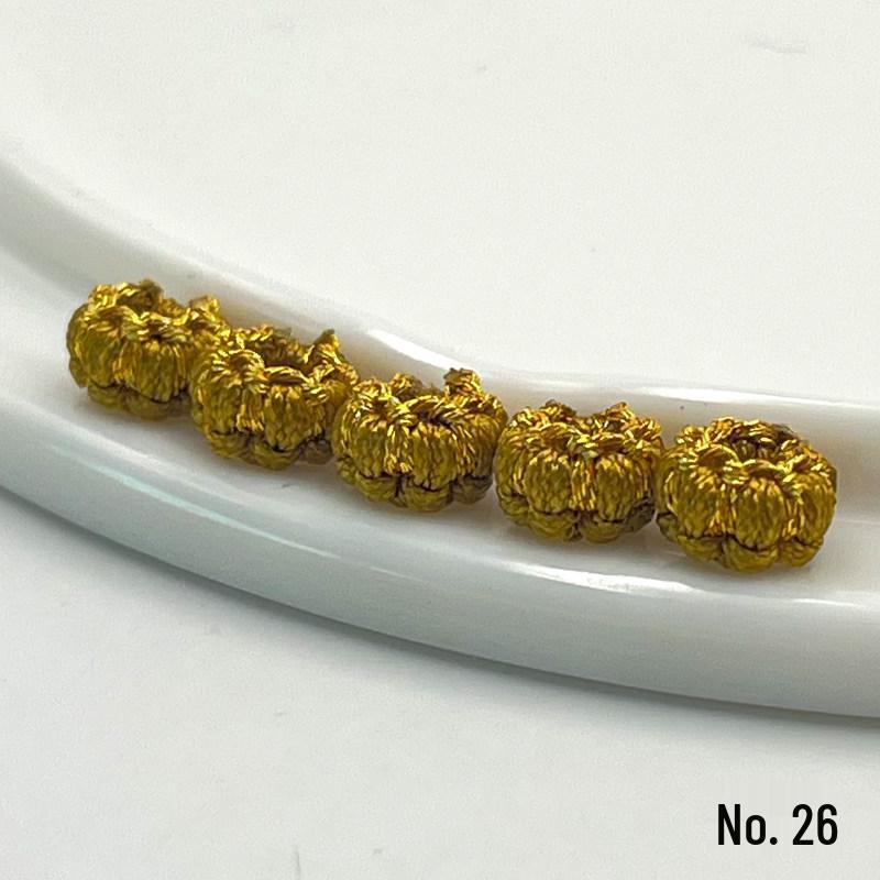 Gold-Edged Lantern Knot Woven Necklace with Spacer Beads - DIY Beading Accessories 1 piece