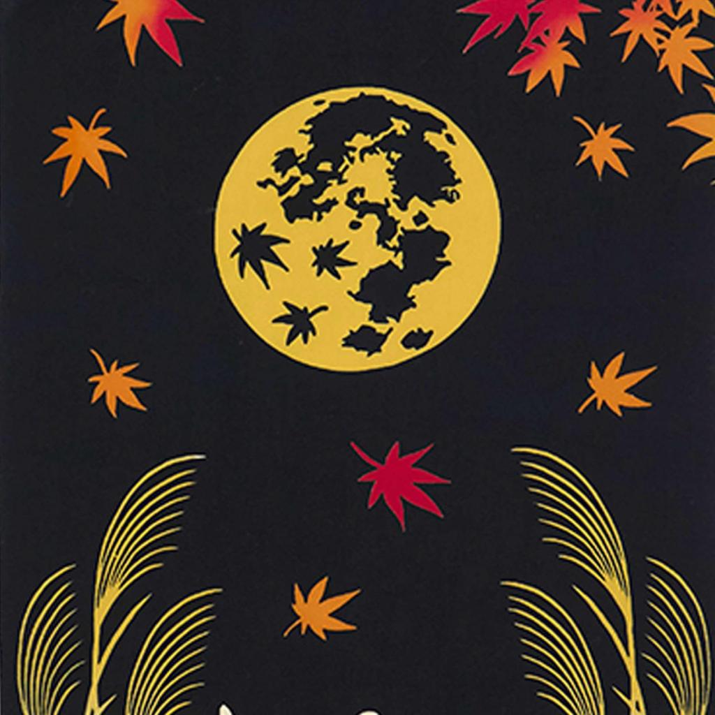 Miyamoto Handtuch Miyamoto Kenema Tenugui Hand Herbstblätter Ernte 35 x 90 Hergestellt in Japan Chū-gefärbtes Handtuch, Mond, ca.. cm,