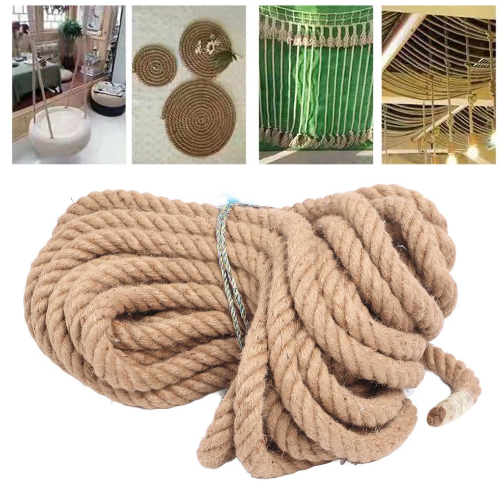 Twisted Yellow Hemp Rope Twisted Natural Thick Jute Rope Hammock Swing Boat Railing