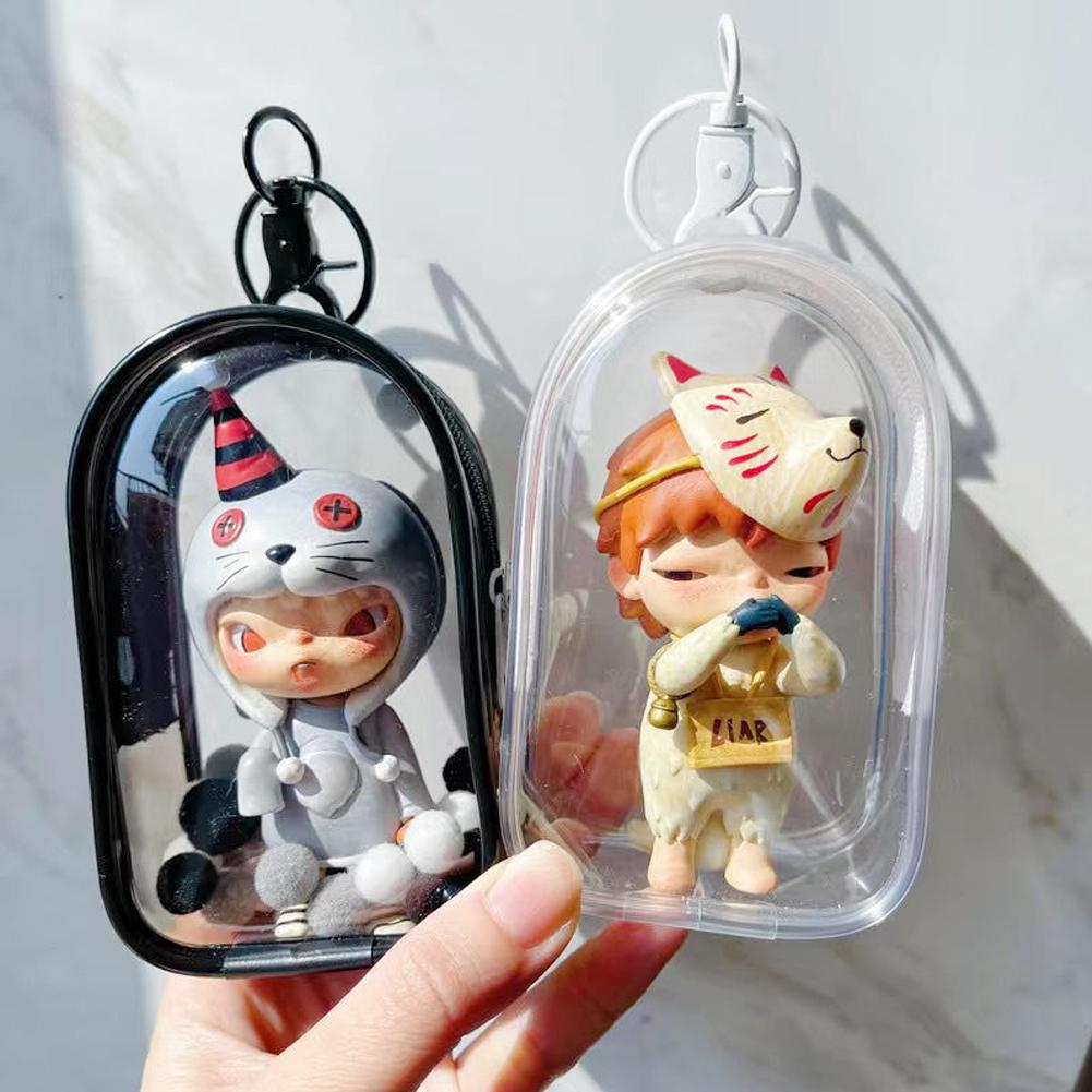 Portable Transparent PVC Organizer Box Bag Toy Storage Zipper Pouch for Doll Toy