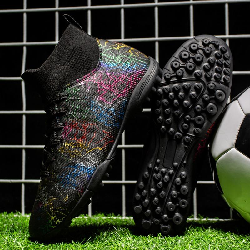 Fashion High-top Football Shoes Broken Nails Long Nails Professional Grass Football Training Shoes Men's Football Uppers
