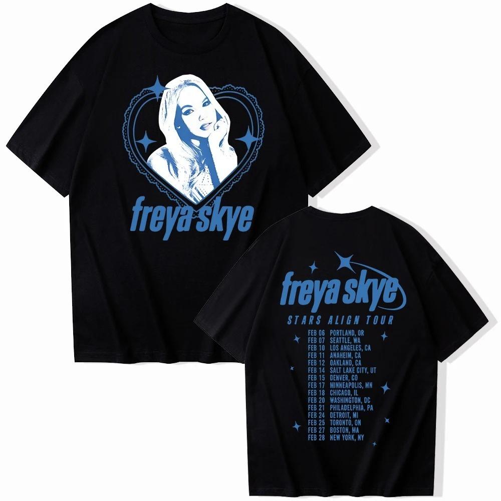 Freya Skye Stars Align Tour 2026 TShirt Mens Harajuku Style Singer Merch Short Sleeve Crew Neck Casual Gift Tee Shirt