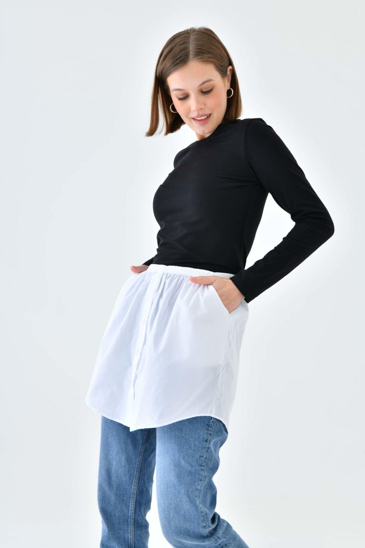 

Mirach,Удлинитель юбки-рубашки с карманами One Size чёрный