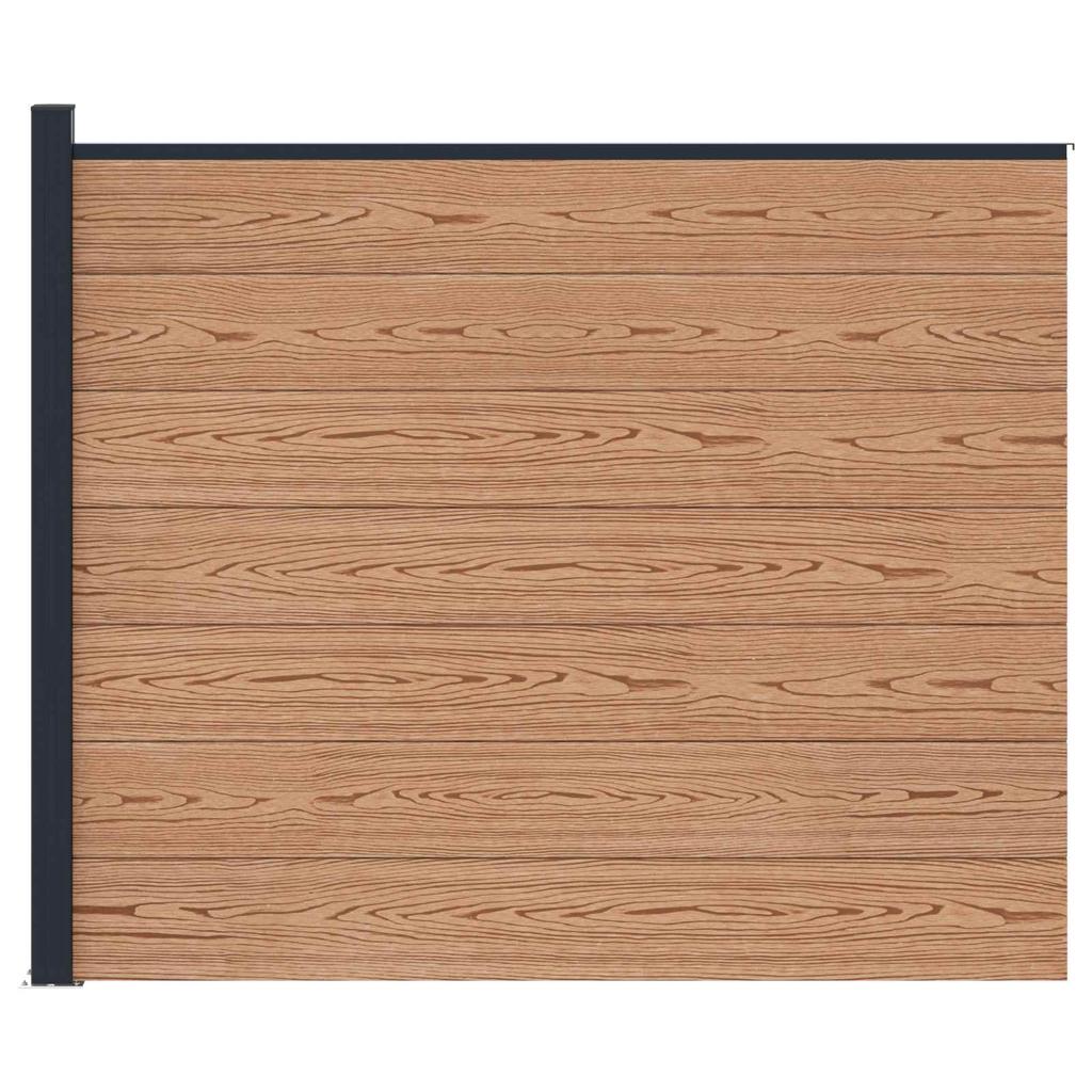 WPC and Aluminum Fence Panel Brown