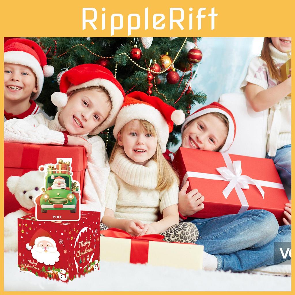 Red Santa Claus Pattern Paper Gift Box For Christmas Presents And Celebration Events