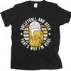 Street Wear Herren O-Ausschnitt T-Shirt Streetwear Volleyball Und Bier Das Ist Warum Ich Hier Bin Anime Herren Oberteile Herren T-Shirt Basic T-Shirt
