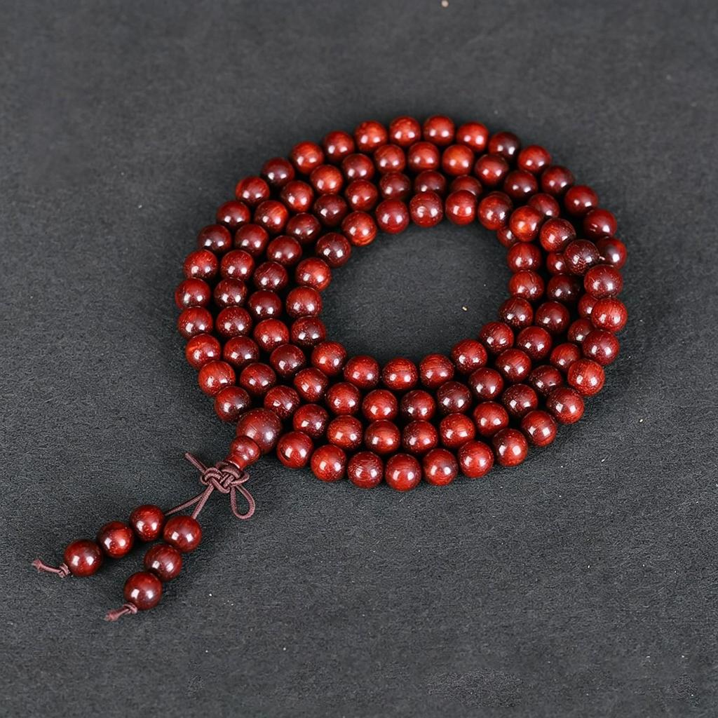 Gold Star-Style Zambian Blood Sandalwood & Small-Leaf Red Sandalwood Buddhist Beads Bracelet