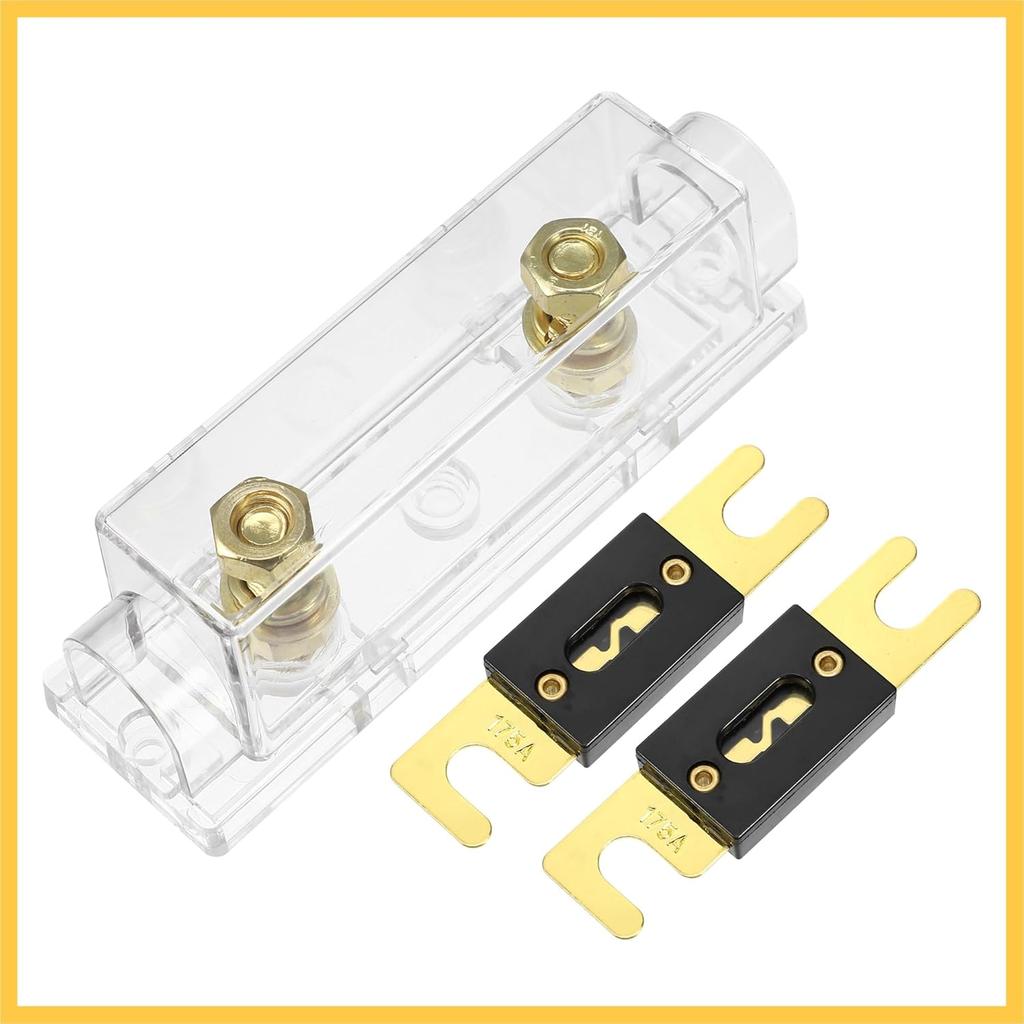 1 Set Car Audio 0 4 8 Gauge Inline ANL Fuse Holder Clear Transparent Fuse Block with 2pcs 175A Fuse Auto Replacement Parts