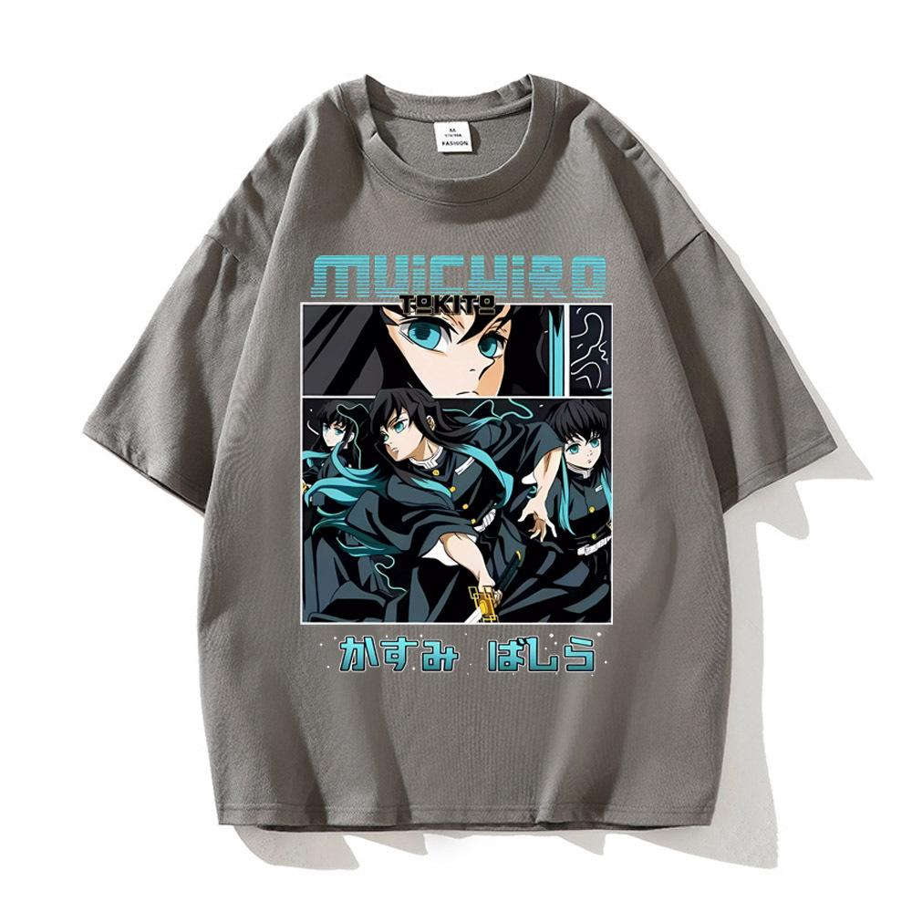 Muichiro Tokito Topper Bomull Høy Kvalitet tenåring Vintage estetisk kvinne harajuku skjorte hip hop Universitet Digital Gotisk