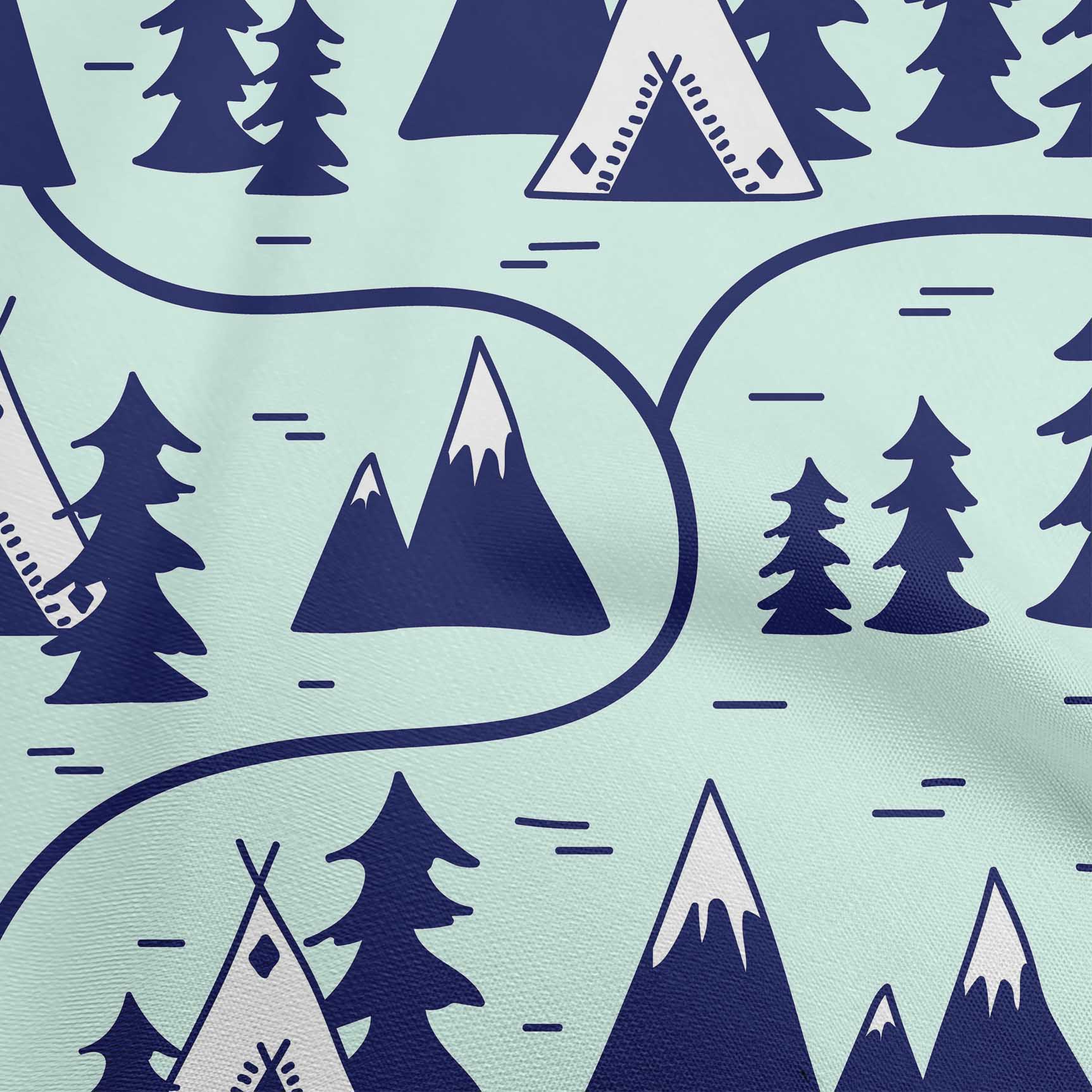 

oneOone Cotton Flex Dusty Grey Fabric Mountain Pattern Швейна тканина у дворі з принтом для шиття одягу своїми руками 40 дюймів 42 Inch Wide - Viscose Chiffon небо синє кольору