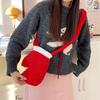 New Year Christmas Shoulder Bag Large Capacity Irregular Red Plush Bag Gifts Party Props Glove Crossbody Bag