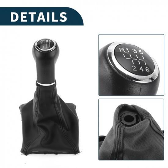 6 Speed Gear Shifter Knob with Cover for Opel Corsa 2007-2014 Faux Leather