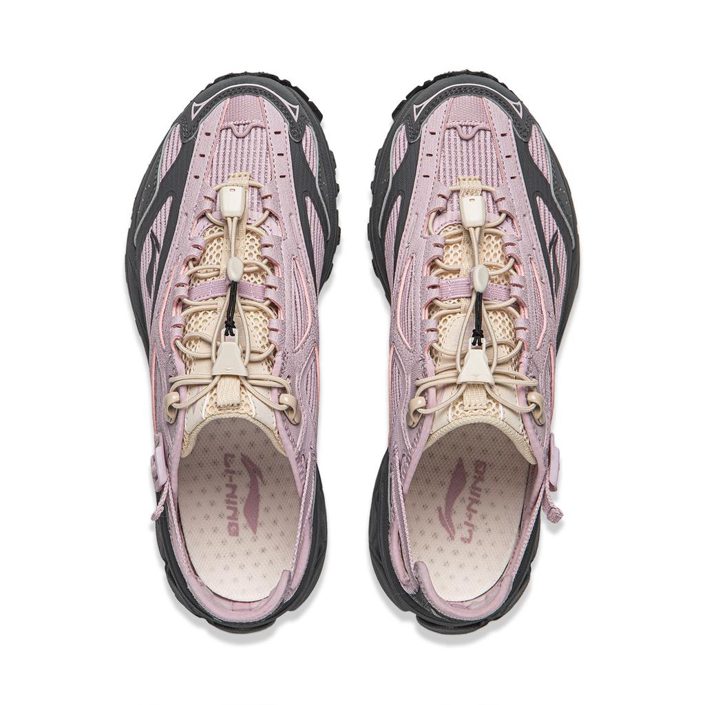 Li Ning Fuyiao 2.0 Trail V3 Comfortable Shock Absorbing Durable Low Top Casual Running Shoes Kids sneaker Pink Purple ARXW022-4