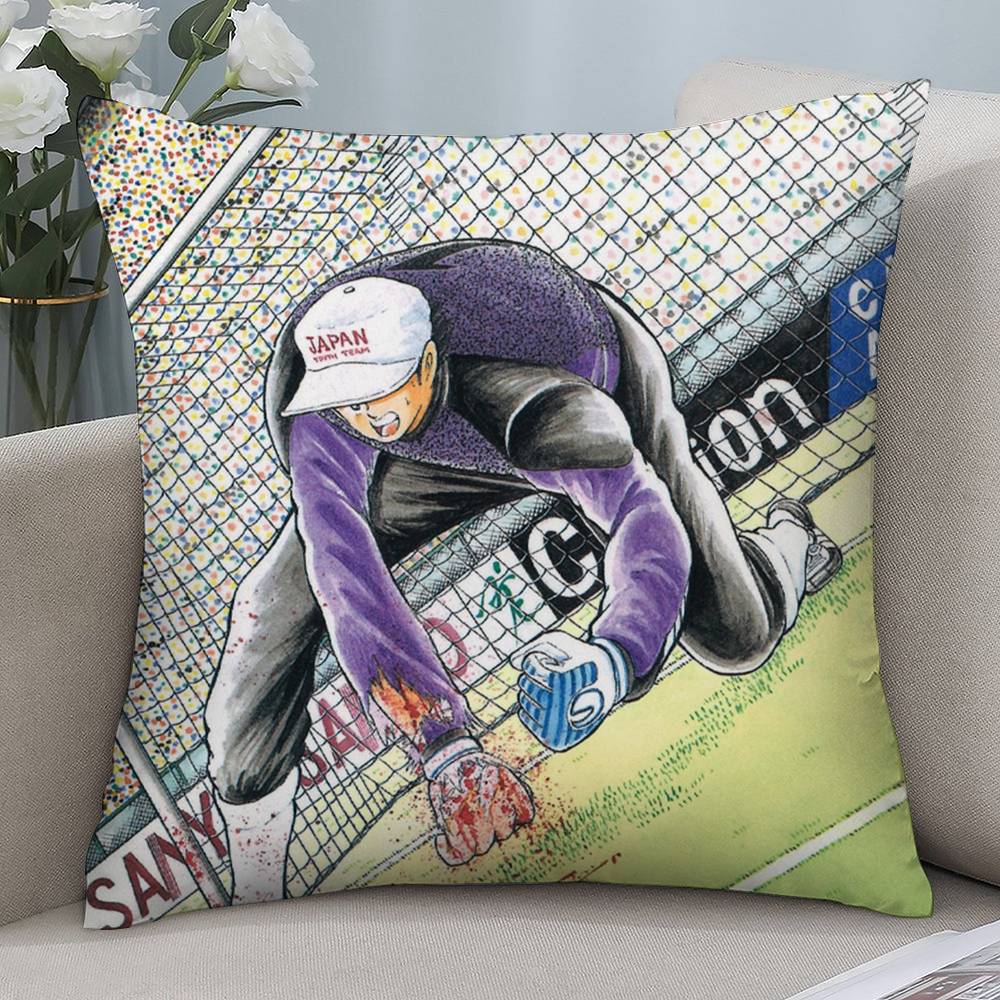 

Аниме Капитан Цубаса Наволочка Короткий плюш Двусторонняя печать Квадратные Наволочки для диванных подушек Декор для дивана и дома 12x12Inch