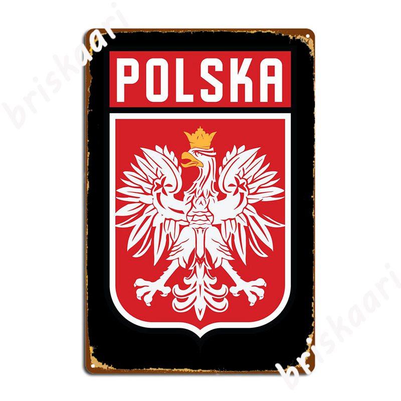 Poland Polska Eagle Flag G Metal Sign Create Pub Plates Pub Garage Tin Sign Poster 20X30CM