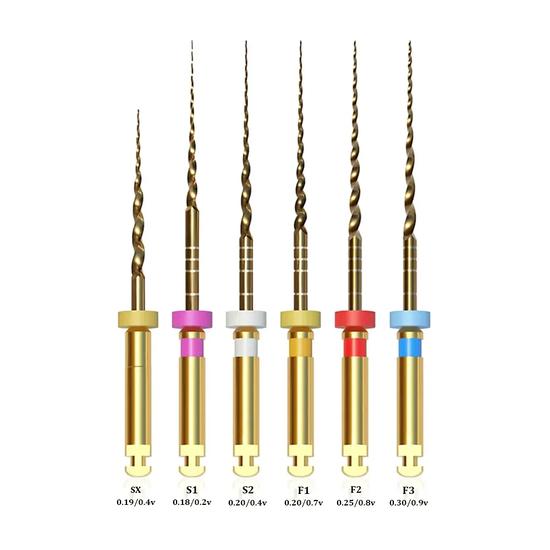 SuperEndo Gold-Flex Rotary Files (Pack of 6)