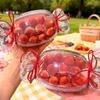 10Pcs Transparent Candy-Shaped Cake Box Plastic Airtight Fruit Salads Box Gift Box with Lid Cake Container