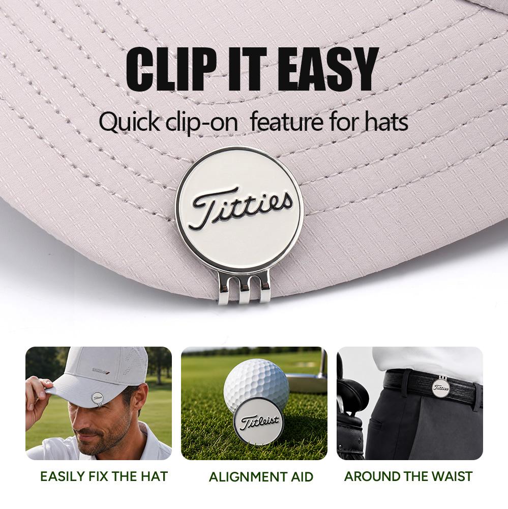 Funny Golf Ball Marker with Magnetic Hat Clip for Men Women, Golf Accessories Gifts for Golfer, Removable Golf Hat Clip Markers