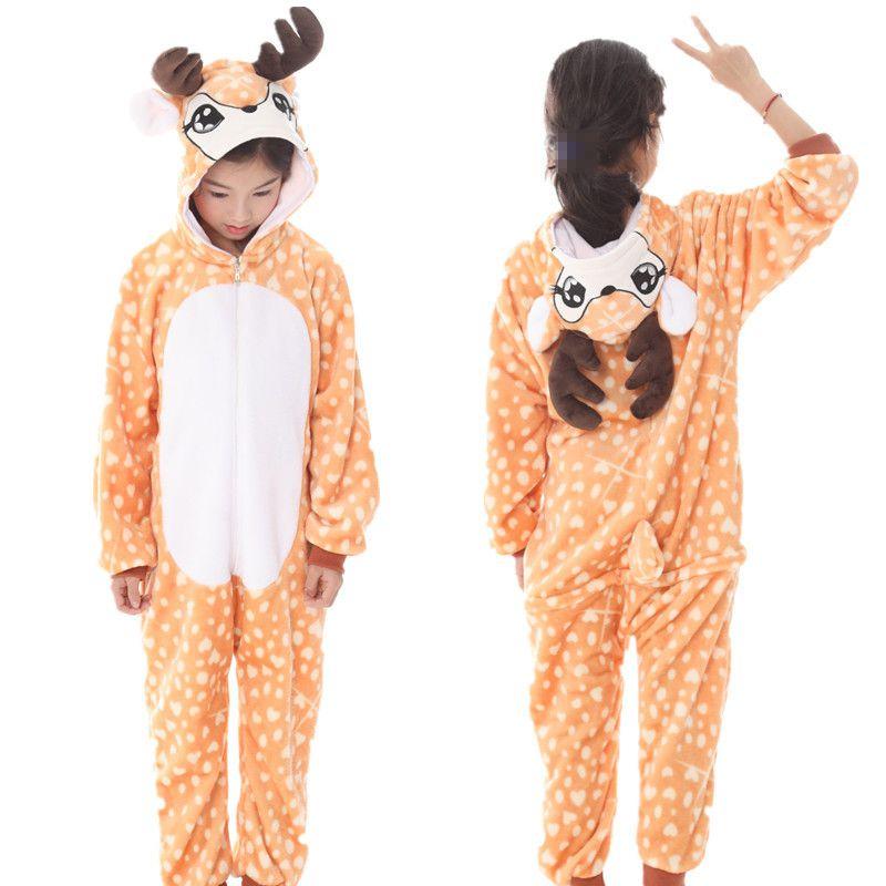 Flanell Tier Pyjama Kinder Cosplay Niedlicher Einteiler Nachtwäsche Party Home Lounge Wear