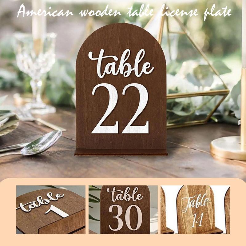Wooden Wedding Dining Table Number Plate, Table Decoration, Oversized Sign, Party Arched Table Number