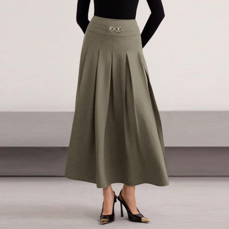 ZANZEA Women Elegant Casual Solid Color Loose Long Skirts