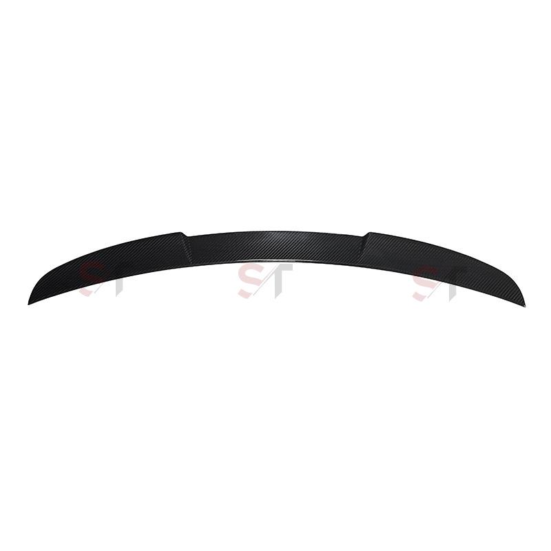 Compatible with BMW M4 G82: 3D Style Carbon Fiber Rear Wing, Ducktail, and Small Spoiler Modifications.