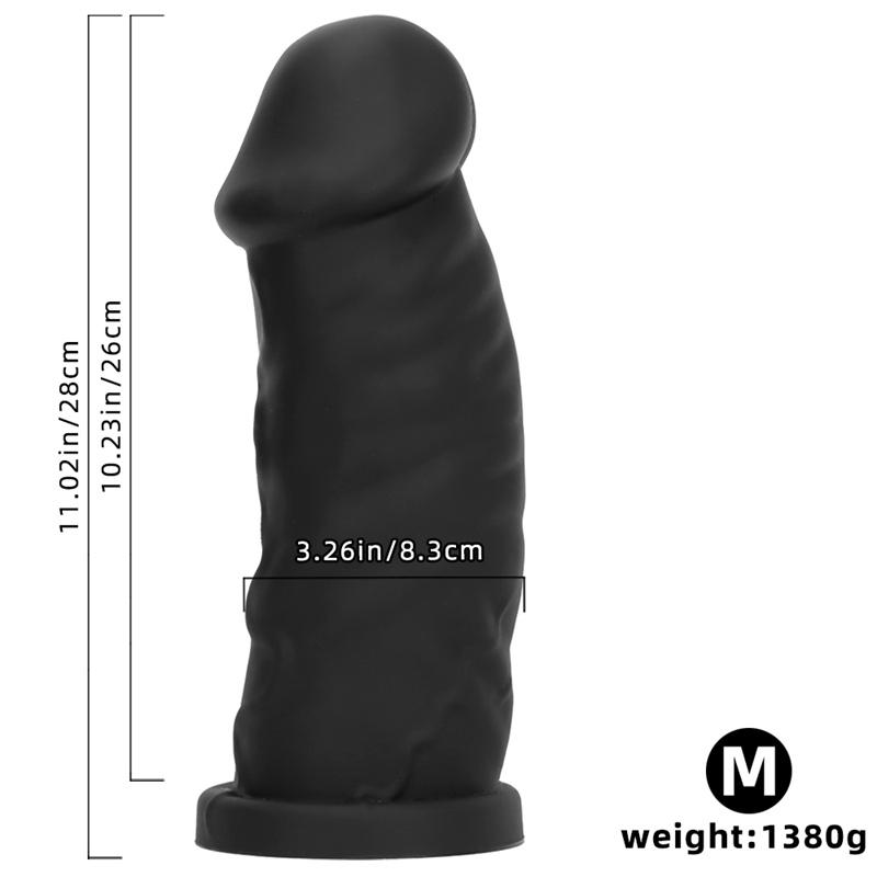 Extra Large Black Mushroom Head Extra Long Thick Simulated Dildo Butt Plug Anus Toy In Back Yard