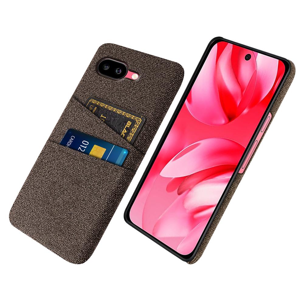 For Google Pixel 9a Case Cloth+Hard PC Phone Cover with Dual Card Slots