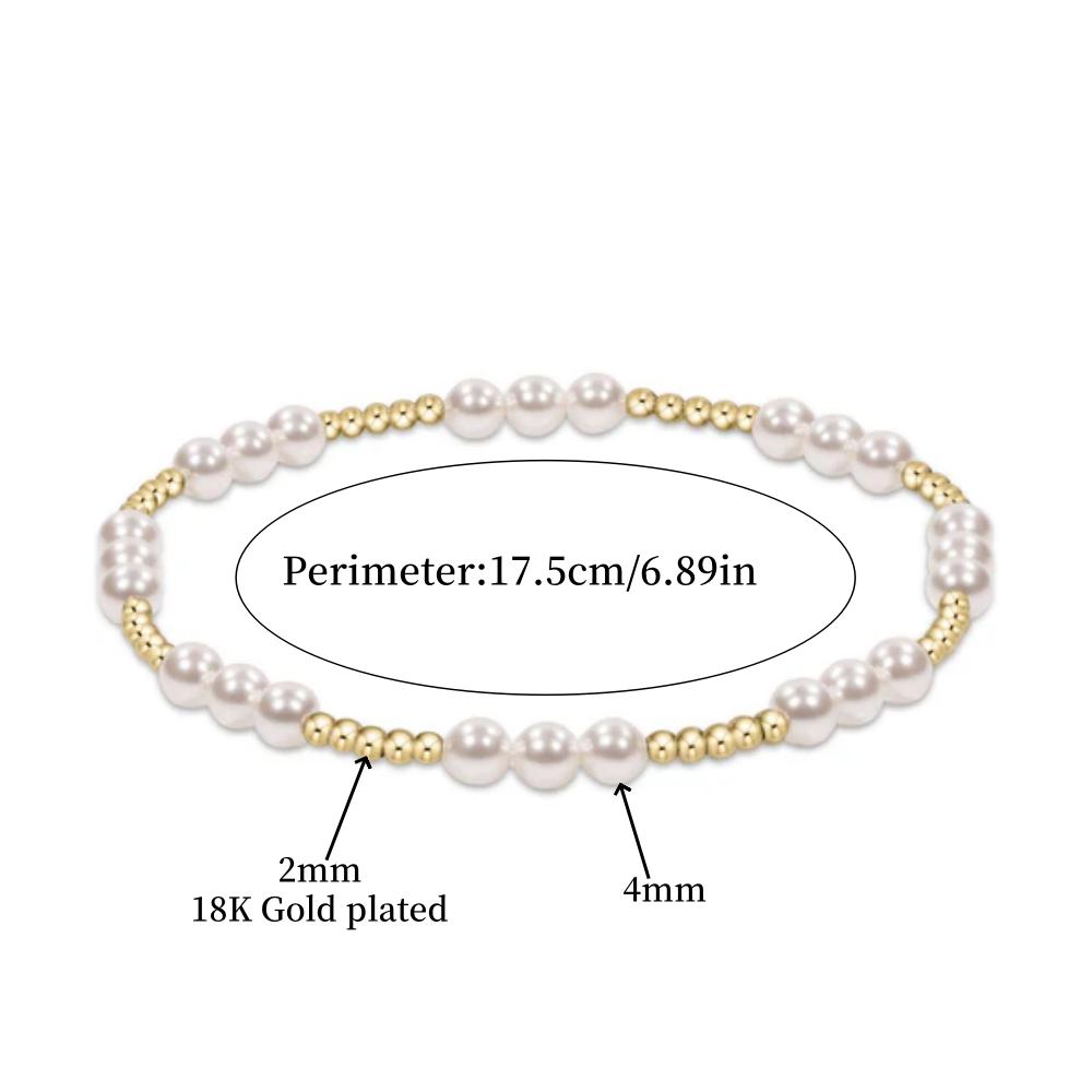 

Vlen Shell Pearl Bracelet With 18K Gold Plated Bead Bracelets Stack Pulseras De Mujer Jewelry Valentine Day Gift